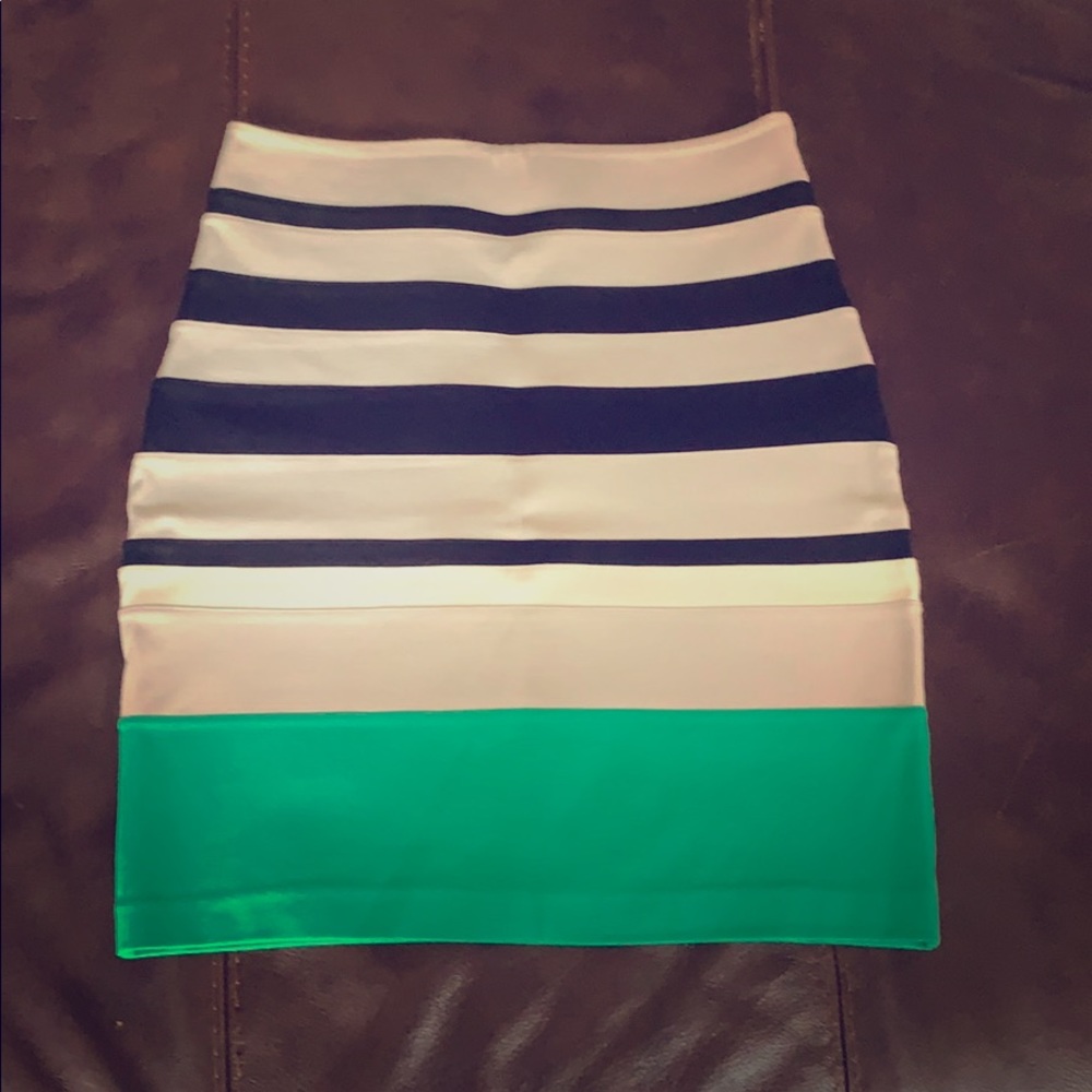 Striped Stretch Mini Skirt